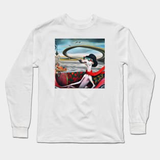 The Whippet in a Red Scarf on a Drive in a Convertible Long Sleeve T-Shirt